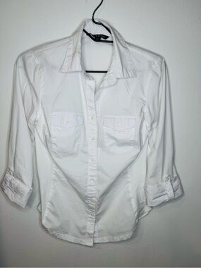 Zac & Rachel White Collared Shirt Size S